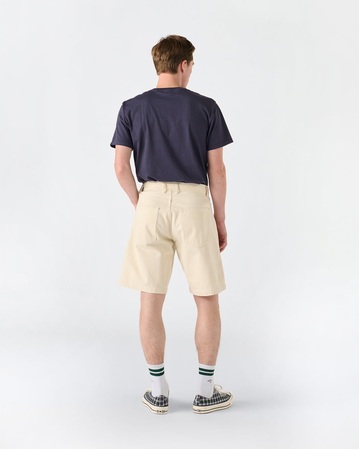 Pleated Denim Short